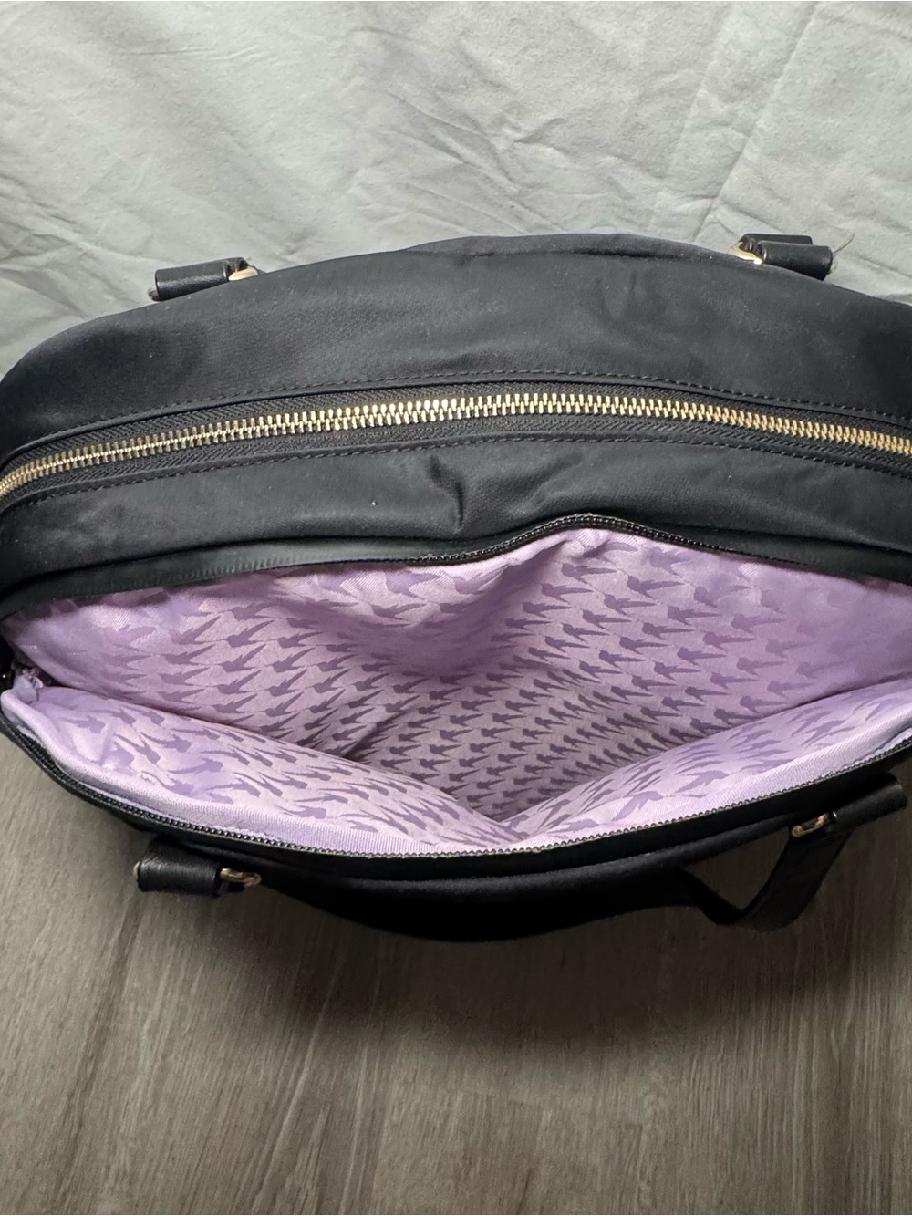 Lo & Sons O.G. 2 Large Laptop Travel Tote Bag Black Lavender - Picture 3 of 14